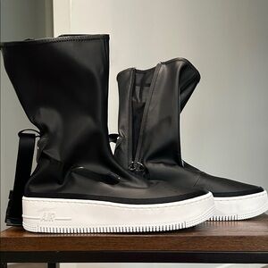 Nike Black and White Rain Boots